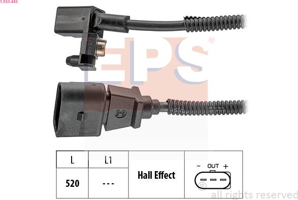 EPS 1.953.443 - Sensor, crankshaft pulse onlydrive.pro