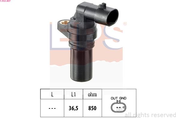 EPS 1.953.407 - Sensor, crankshaft pulse onlydrive.pro