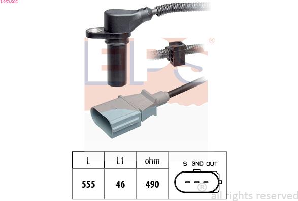 EPS 1.953.505 - Sensor, crankshaft pulse onlydrive.pro