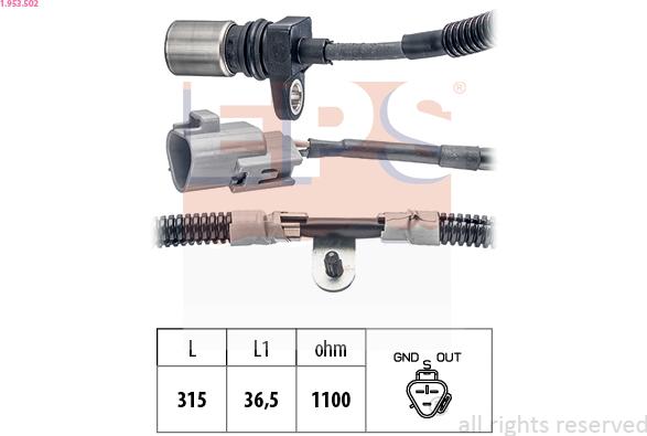 EPS 1.953.502 - Sensor, crankshaft pulse onlydrive.pro