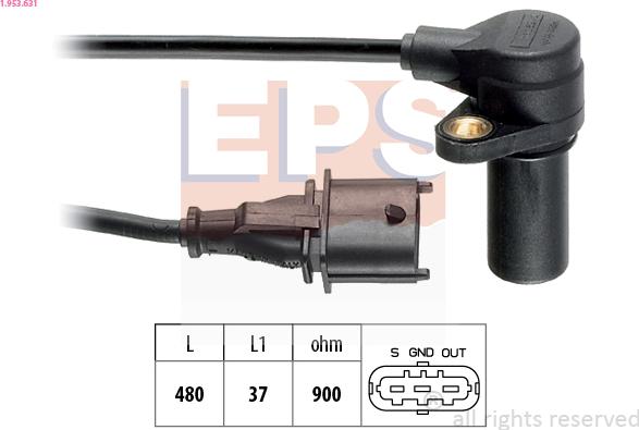 EPS 1.953.631 - Sensor, crankshaft pulse onlydrive.pro