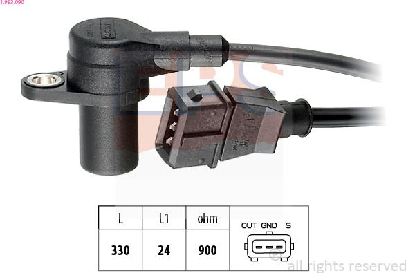 EPS 1.953.090 - Sensor, crankshaft pulse onlydrive.pro