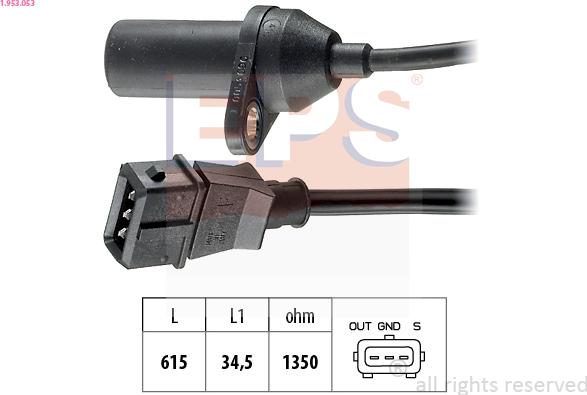 EPS 1.953.053 - Sensor, crankshaft pulse onlydrive.pro