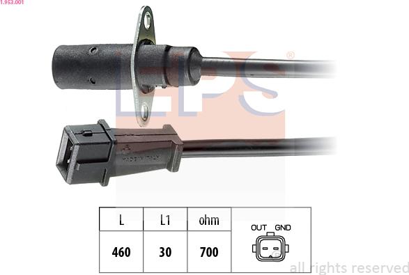 EPS 1.953.001 - Sensor, crankshaft pulse onlydrive.pro