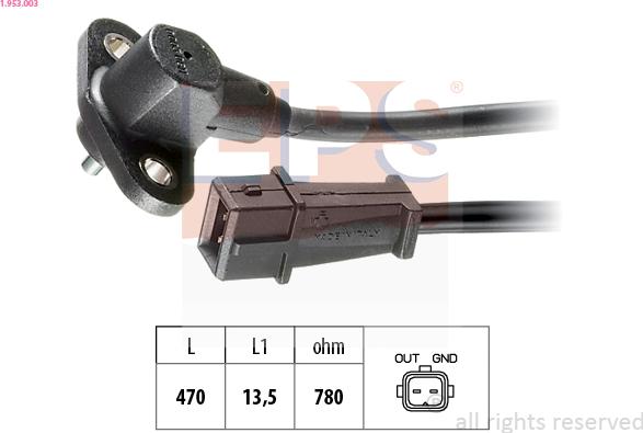 EPS 1.953.003 - Sensor, crankshaft pulse onlydrive.pro