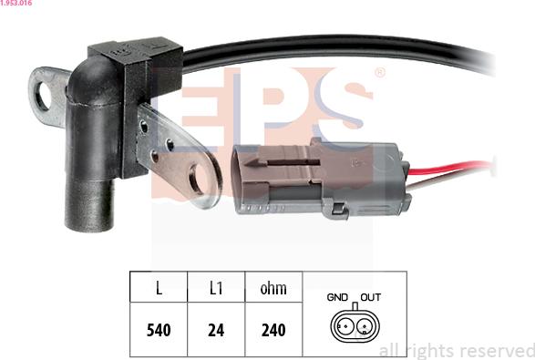 EPS 1.953.016 - Sensor, crankshaft pulse onlydrive.pro