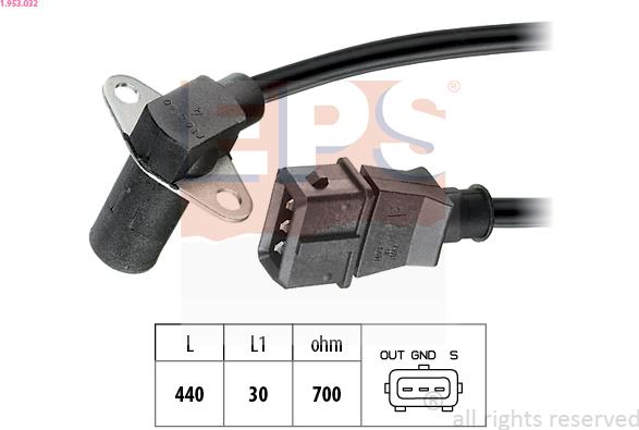 EPS 1.953.032 - Sensor, crankshaft pulse onlydrive.pro