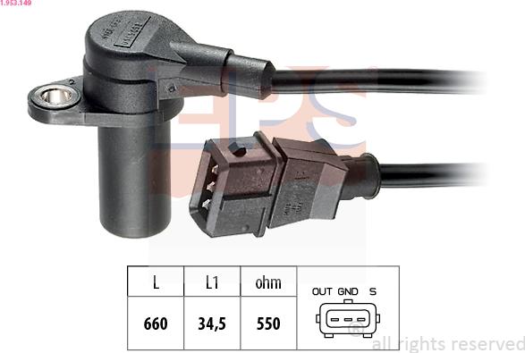 EPS 1.953.149 - Sensor, crankshaft pulse onlydrive.pro