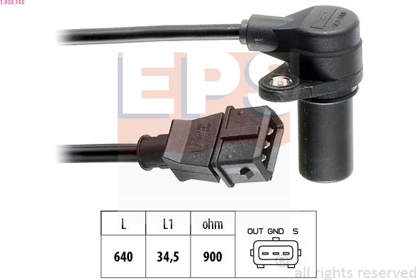 EPS 1.953.155 - Sensor, crankshaft pulse onlydrive.pro