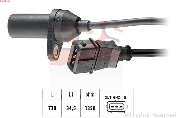 EPS 1.953.157 - Sensor, crankshaft pulse onlydrive.pro