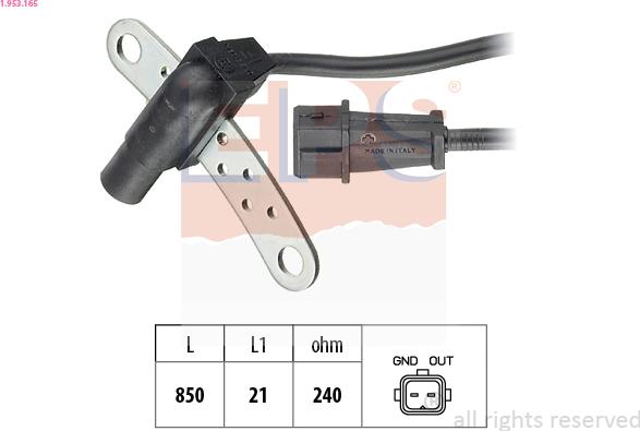 EPS 1.953.165 - Sensor, crankshaft pulse onlydrive.pro