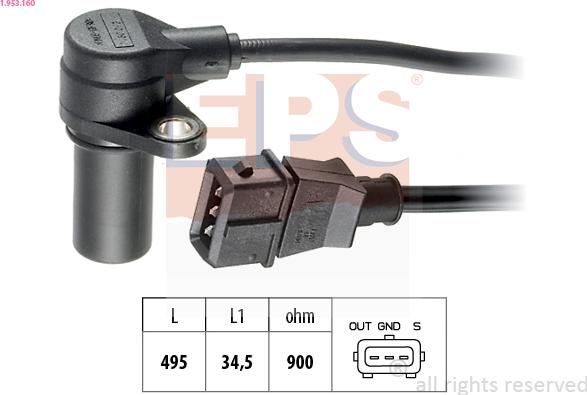 EPS 1.953.160 - Sensor, crankshaft pulse onlydrive.pro