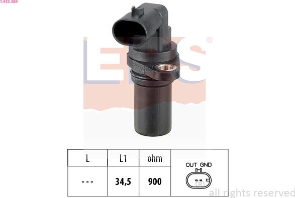 EPS 1.953.389 - Sensor, crankshaft pulse onlydrive.pro