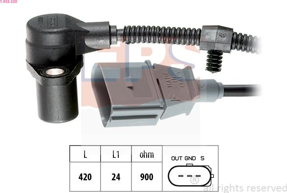 EPS 1.953.320 - Sensor, crankshaft pulse onlydrive.pro