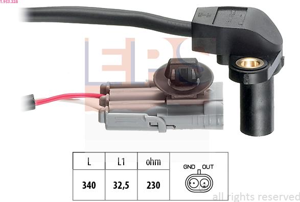 EPS 1.953.328 - Sensor, crankshaft pulse onlydrive.pro