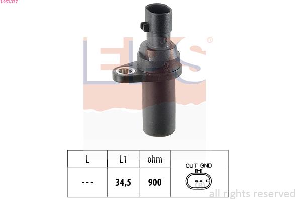 EPS 1.953.377 - Sensor, crankshaft pulse onlydrive.pro