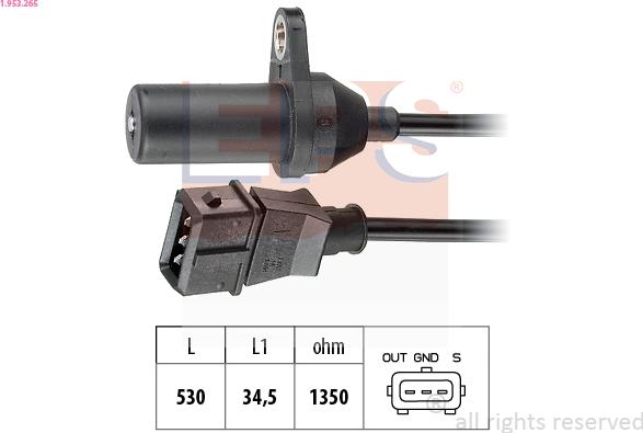 EPS 1.953.265 - Sensor, crankshaft pulse onlydrive.pro