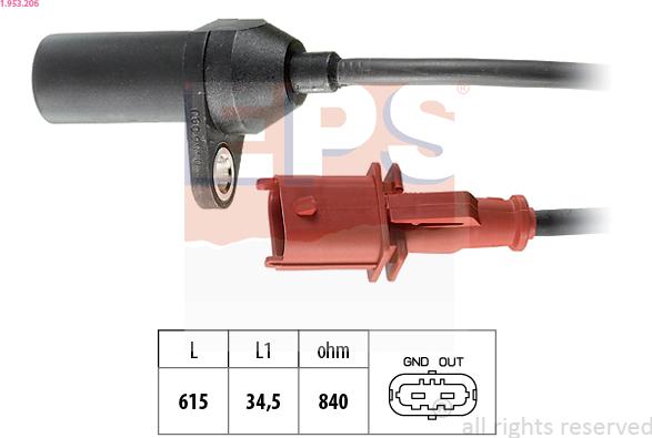 EPS 1.953.206 - Sensor, crankshaft pulse onlydrive.pro