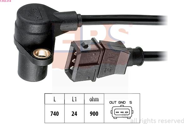 EPS 1.953.214 - Sensor, crankshaft pulse onlydrive.pro