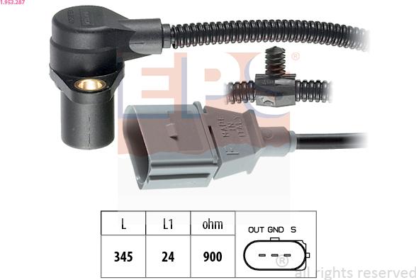 EPS 1.953.287 - Sensor, crankshaft pulse onlydrive.pro