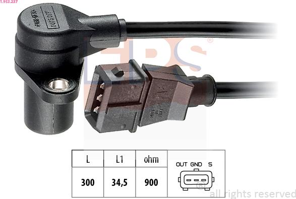 EPS 1.953.237 - Sensor, crankshaft pulse onlydrive.pro