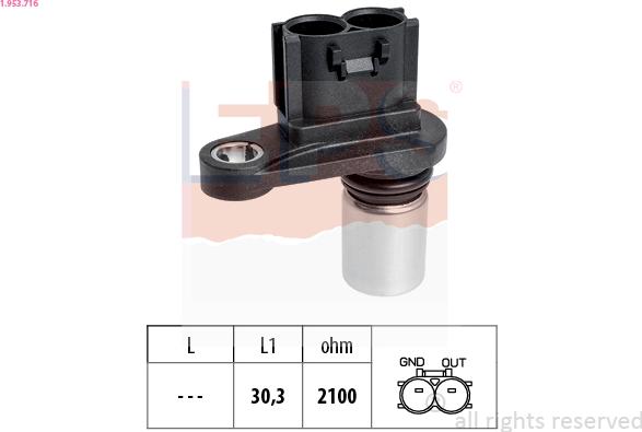 EPS 1.953.716 - Sensor, crankshaft pulse onlydrive.pro