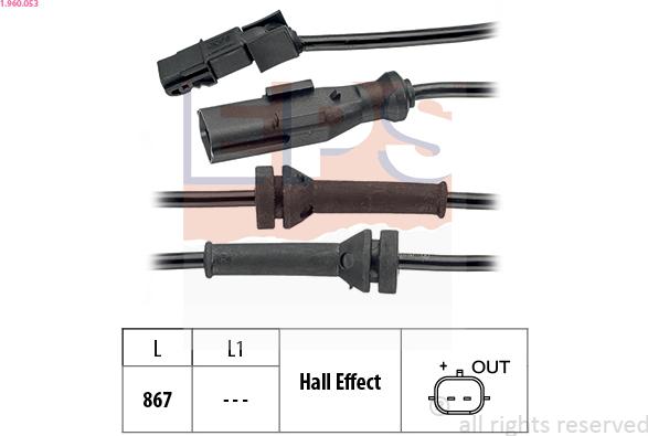 EPS 1.960.053 - Sensor, wheel speed onlydrive.pro