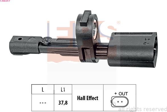 EPS 1.960.017 - Sensor, wheel speed onlydrive.pro