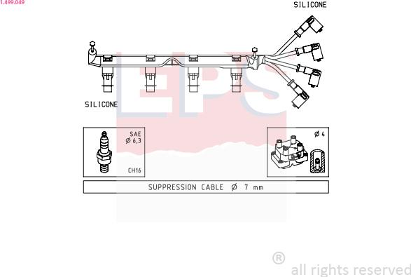 EPS 1.499.049 - Uždegimo laido komplektas onlydrive.pro