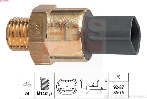 EPS 1.850.691 - Termoslēdzis, Radiatora ventilators onlydrive.pro