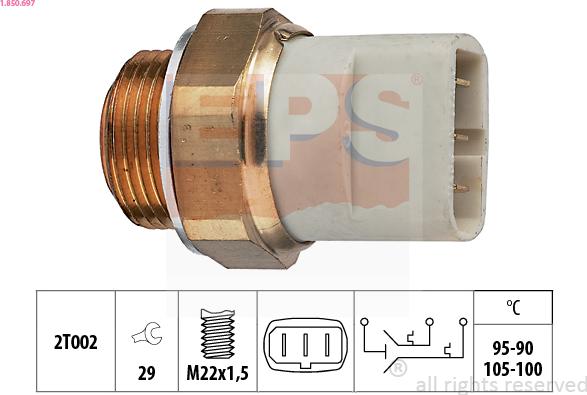 EPS 1.850.697 - Temperature Switch, radiator / air conditioner fan onlydrive.pro