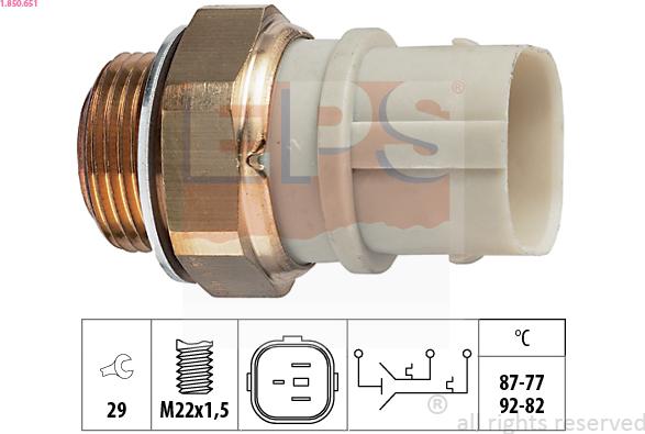 EPS 1.850.651 - Termoslēdzis, Radiatora ventilators onlydrive.pro