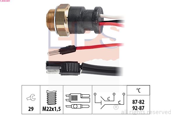 EPS 1.850.601 - Temperature Switch, radiator / air conditioner fan onlydrive.pro