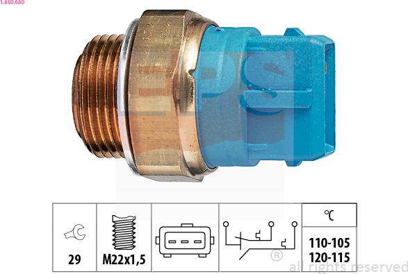 EPS 1.850.680 - Temperature Switch, radiator / air conditioner fan onlydrive.pro