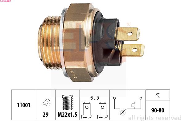 EPS 1.850.002 - Temperature Switch, radiator / air conditioner fan onlydrive.pro