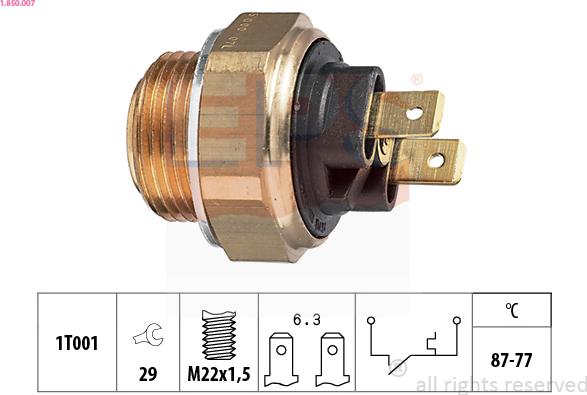 EPS 1.850.007 - Temperature Switch, radiator / air conditioner fan onlydrive.pro