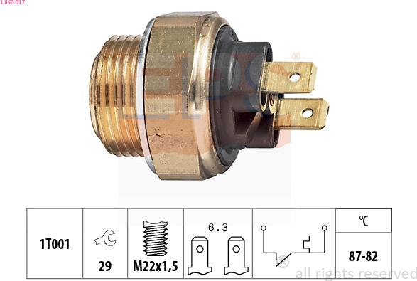 EPS 1.850.017 - Temperature Switch, radiator / air conditioner fan onlydrive.pro