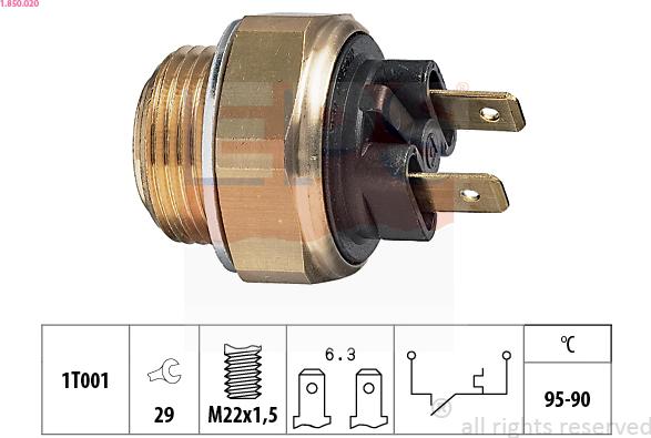 EPS 1.850.020 - Temperature Switch, radiator / air conditioner fan onlydrive.pro