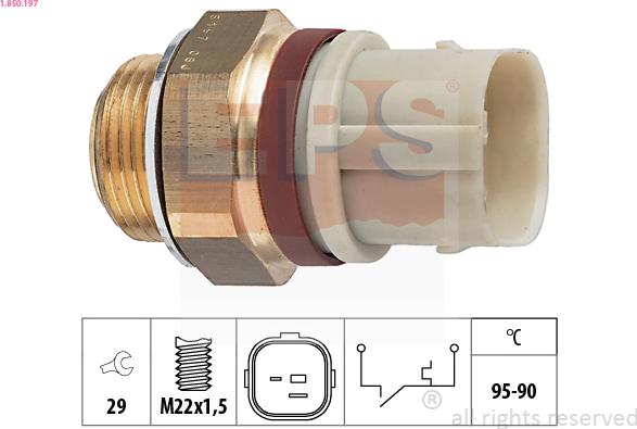 EPS 1.850.197 - Temperature Switch, radiator / air conditioner fan onlydrive.pro