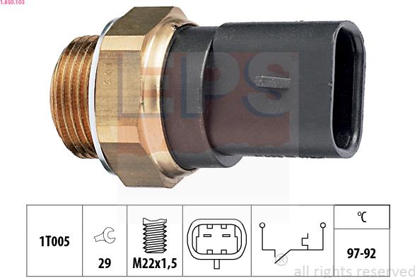 EPS 1.850.103 - Temperature Switch, radiator / air conditioner fan onlydrive.pro