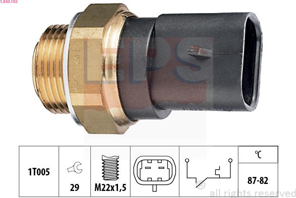 EPS 1.850.102 - Temperature Switch, radiator / air conditioner fan onlydrive.pro