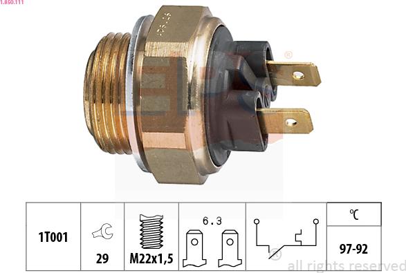 EPS 1.850.111 - Temperature Switch, radiator / air conditioner fan onlydrive.pro