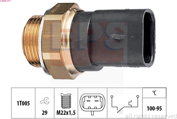 EPS 1.850.117 - Temperature Switch, radiator / air conditioner fan onlydrive.pro