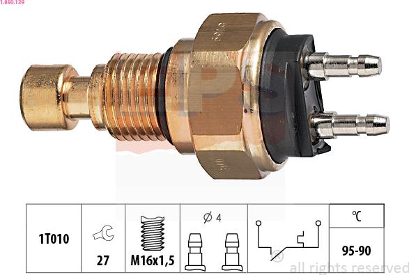 EPS 1.850.139 - Термовыключатель, вентилятор радиатора / кондиционера onlydrive.pro