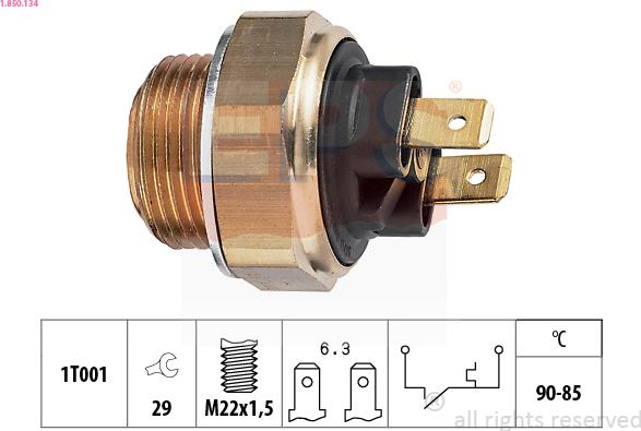 EPS 1.850.134 - Temperature Switch, radiator / air conditioner fan onlydrive.pro