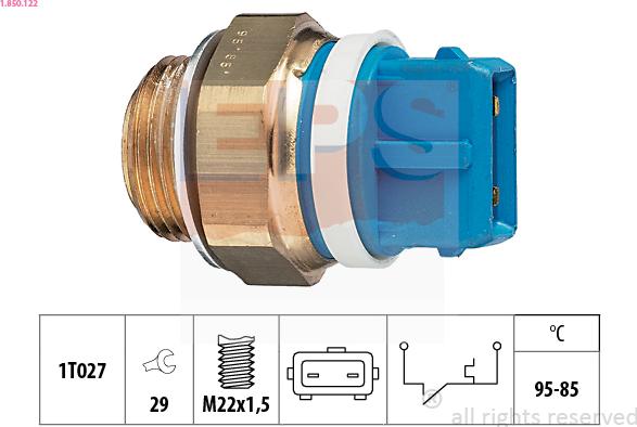 EPS 1.850.122 - Temperature Switch, radiator / air conditioner fan onlydrive.pro