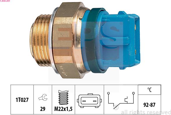 EPS 1.850.201 - Temperature Switch, radiator / air conditioner fan onlydrive.pro