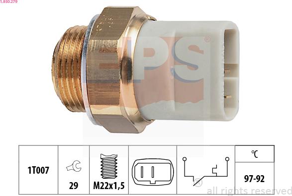 EPS 1.850.279 - Temperature Switch, radiator / air conditioner fan onlydrive.pro