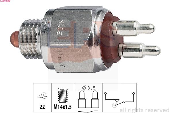 EPS 1.860.036 - Switch, reverse light onlydrive.pro