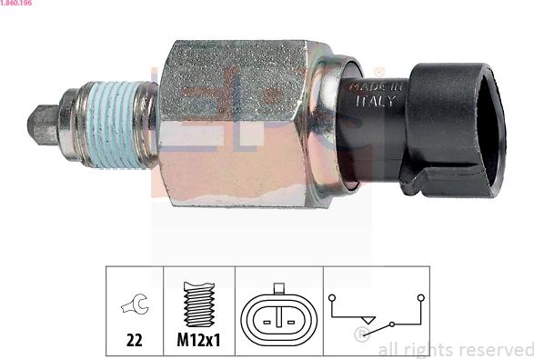 EPS 1.860.196 - Slēdzis, Atpakaļgaitas signāla lukturis onlydrive.pro